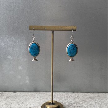 Vintage USA retro turquoise blue beads pierces