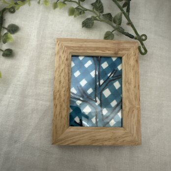 ハンドメイド★ ミナペルホネンファブリックナチュラルミニフレームnorth forest　