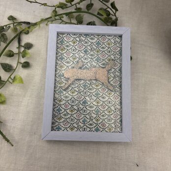 ハンドメイド★ ミナペルホネンファブリックナチュラルウッドフレームランランラン