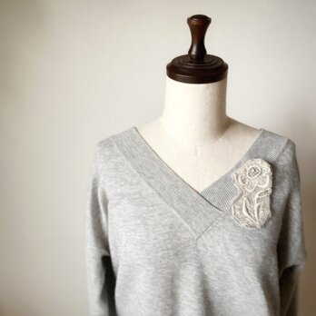 ブローチ【レースブローチ】花