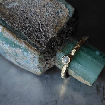 グレーダイヤモンド真鍮リング#11