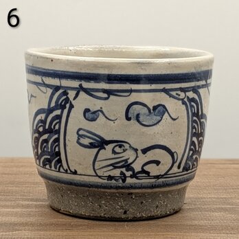 富士と兎の蕎麦猪口b