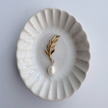 ヴィンテージリーフブローチ② 真珠 バロック セレモニー 大人フォーマル 発表会 もっと日常 普段使いブローチのコピー