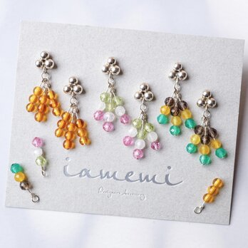 「小さな和菓子」みたらし団子 三色団子 坊っちゃん団子 ピアス イヤリング 天然石 樹脂 ノンホール ミニチュア 着物