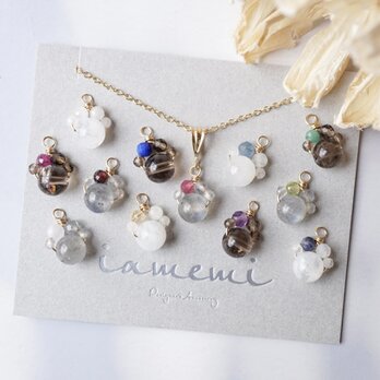 【選べる誕生石】肉球 14kgf ネックレス 犬 猫 ペット 天然石 アレルギー対応 推し活 メンカラ ガーネット