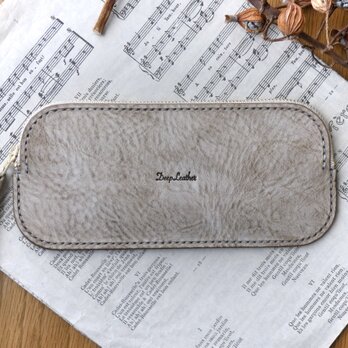 イタリア革のペンケース／グレー