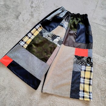 ウールパッチワークガウチョパンツ3