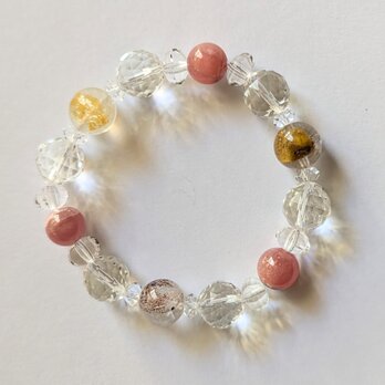 『芯がぶれない強さと柔軟さを齎すブレスレット✨インカローズ&リモナイトインクォーツ&クリアクォーツのブレスレット』