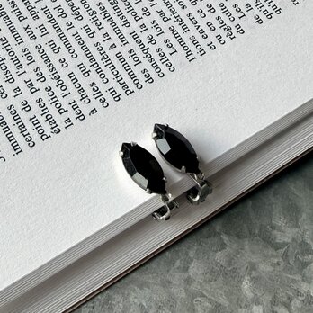 Y1222-【 LEWIS SEGAL 】ルイス・シーガル ヴィンテージイヤリング  Black Rhinestone