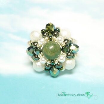 天然石リングB＊16号＊モスアゲート