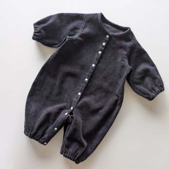 【新生児服】ツーウェイオール 国産 コーデュロイ 丸襟