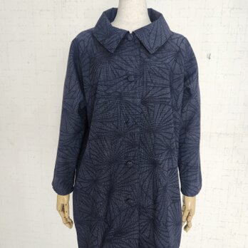 紬リメイク　大きな襟のコート