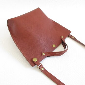 サックっと持てる♪《牛革》２WAYショルダーバッグ・ブラウン・シュリンク・0141