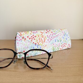 【受注制作】メガネケース（フラワー×ラベンダー色）