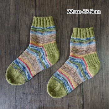 手編みの靴下［洗濯機ok］