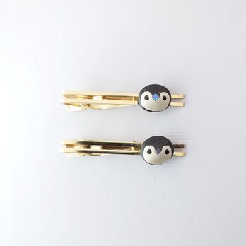 顔だけ皇帝ペンギンひな 漆タイピン