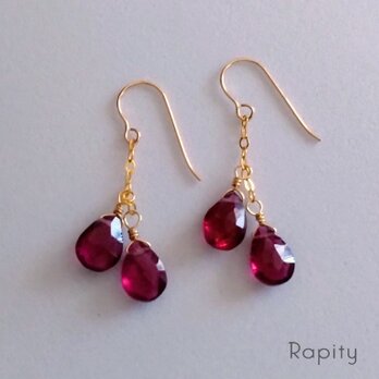 1月誕生石★14kgf 天然石ガーネットピアス