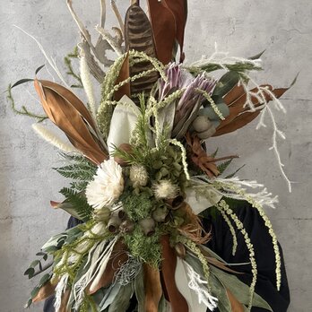 ワイルドフラワーの大きな壁掛け