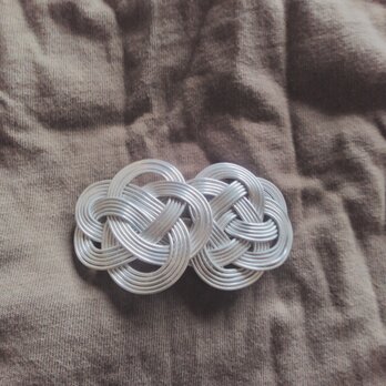 019水引アクセサリー　梅結び二連　バレッタ　