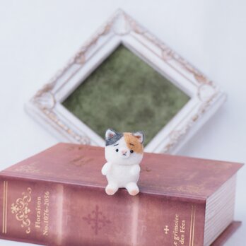 【受注制作】 ぬいぐるみ風まゆねこ(三毛猫・白猫・黒猫・ロシアンブルー) 羊毛フェルト