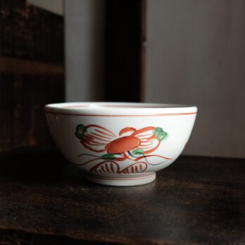 赤絵で素敵◆大きな花文様　有田焼　花文赤絵すり鉢　骨董・vintage 工芸品　昭和期