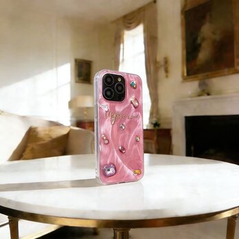 デコ電 ハンドメイド  キラキラビジュー スマホケース 韓国風 Galaxy Pixel iPhone 全機種対応