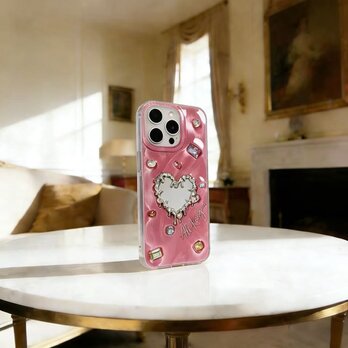 デコ電 ハンドメイド  キラキラビジュー スマホケース 韓国風 Galaxy Pixel iPhone 全機種対応