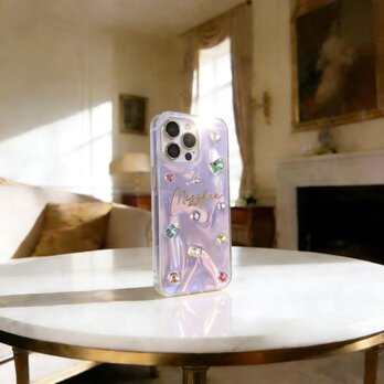 デコ電 ハンドメイド  キラキラビジュー スマホケース 韓国風 Galaxy Pixel iPhone 全機種対応