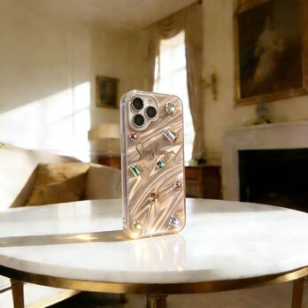 デコ電 ハンドメイド  キラキラビジュー スマホケース 韓国風 Galaxy Pixel iPhone 全機種対応