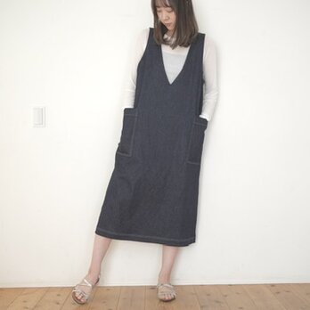岡山デニムのストレッチジャンパースカート　No.372
