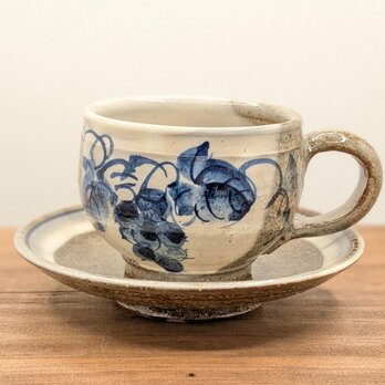 染付コーヒーカップ＆ソーサー　c2