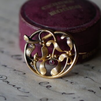 FIX ヤドリギ 宿り木　フランスアンティーク　ブローチ　アンティークのある暮らし　ブロカント