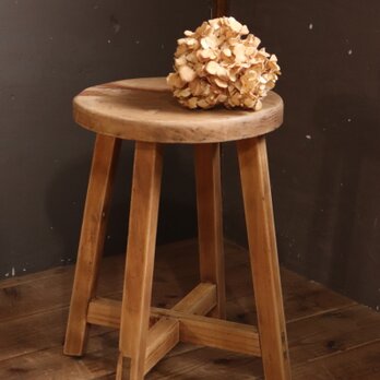 №120　木製丸椅子　スツール　アンティーク家具　インテリア　イス　55462