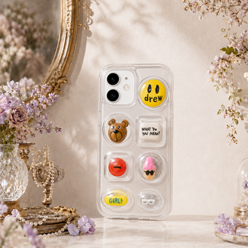 クリアスマホケース 全機種対応｜韓国風 立体デコ ポップアート iPhone Galaxy Pixel