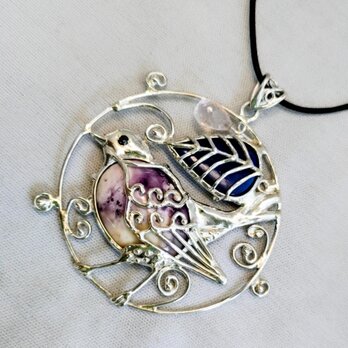 チャロアイトの鳥ペンダント