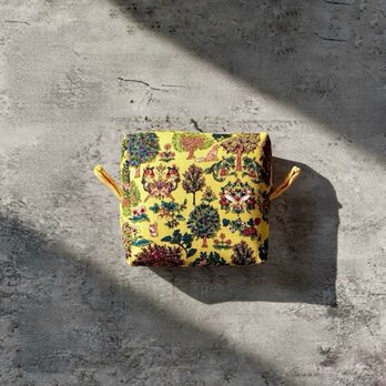 ミニミニポーチ/北欧　黄色　動物/プチギフト・プレゼント/化粧・メイク・サニタリー・小物入れポーチ