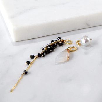 墨景（ぼっけい）の雫 ― デンドリティックオパール×アコヤバロックパール×ブラックスピネル14kgf