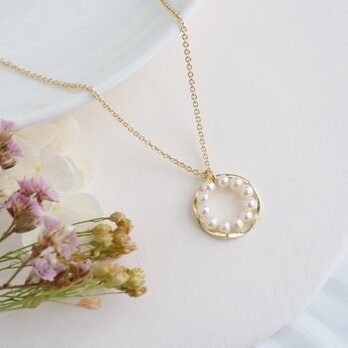 淡水パール ダブルサークルネックレス