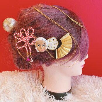 再入荷☆ひょっとこ☆ミニお面☆お祭り髪飾り☆扇子髪飾り☆よさこい髪飾り☆体育祭☆夏祭り☆祇園祭☆成人式髪飾り☆お神輿☆祇園祭☆