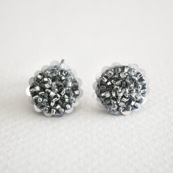 round粒々プチフリル（グレー）ピアス/イヤリング【受注】