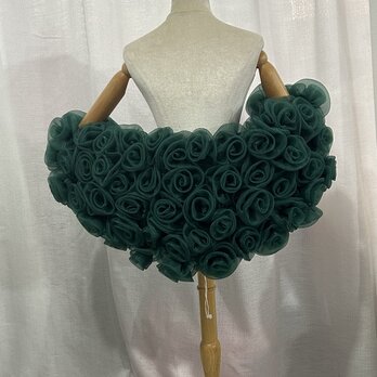 カラードレス グリーン ポンチョ バラトレーン 上質オーガンジー ブライダル 結婚式 前撮り