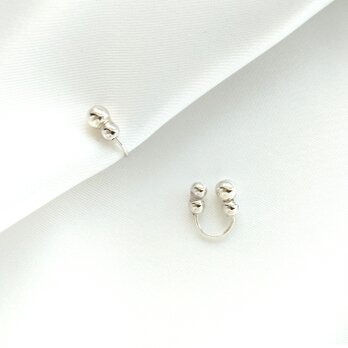 クリップイヤリング [片耳]  silver-pearl petit / SV