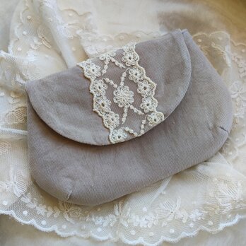 ヴィンテージレース 極細コーデュロイ ポーチ　