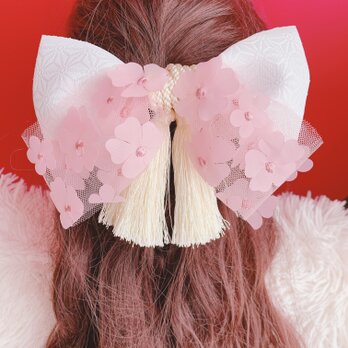 桜☆卒業式髪飾り☆袴ヘア☆振袖ヘア☆お祭り髪飾り☆着物☆タッセル☆リボン☆成人式髪飾り☆結婚式☆卒業式☆七五三ヘア☆