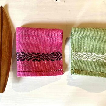 手織りリネンハンカチ　