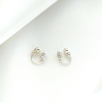クリップイヤリング  silver-pearl petit / ２個セット両耳分