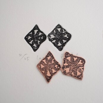 版画ゆうびん no.36 'lace'（銅版画）