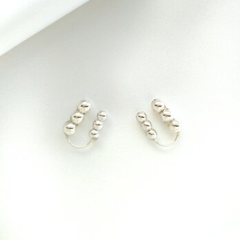 クリップイヤリング  silver-pearl medium / ２個セット両耳分