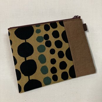 柿渋染め　ぺたんこポーチ　26B