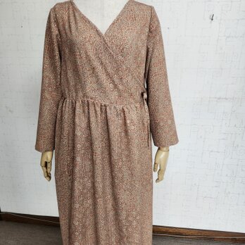 小紋リメイ　カシュクールワンピース